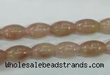 CBQ225 15.5 inches 8*12mm rice strawberry quartz beads