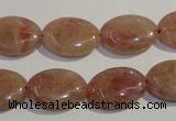 CBQ23 15.5 inches 15*20mm oval strawberry quartz beads wholesale