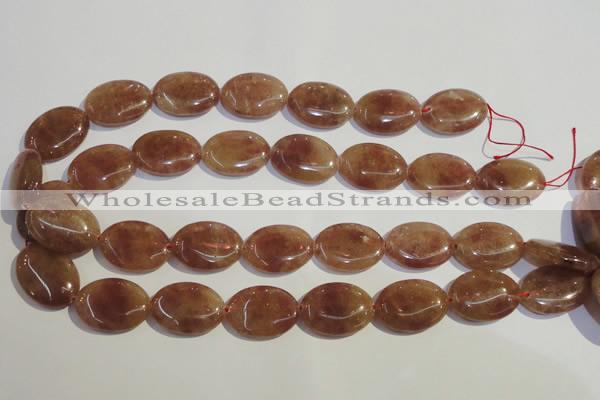 CBQ24 15.5 inches 18*25mm oval strawberry quartz beads wholesale