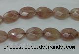 CBQ250 15.5 inches 8.5*12mm faceted oval strawberry quartz beads