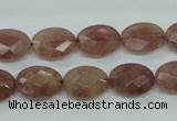 CBQ253 15.5 inches 12*16mm faceted oval strawberry quartz beads