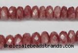 CBQ265 15.5 inches 5*10mm faceted rondelle strawberry quartz beads