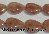 CBQ28 15.5 inches 15*20mm flat teardrop strawberry quartz beads