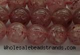 CBQ303 15.5 inches 10mm round natural strawberry quartz beads