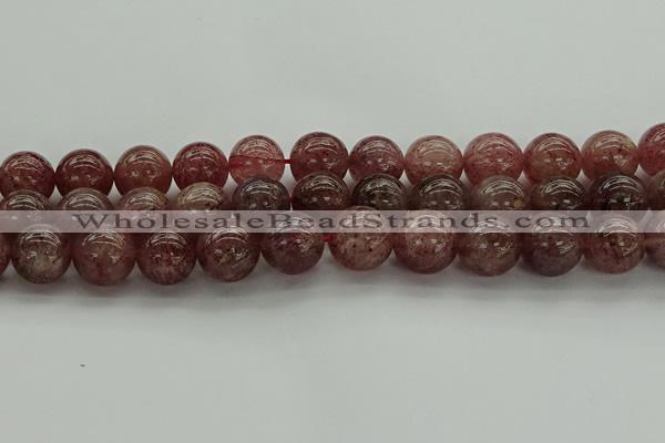 CBQ305 15.5 inches 14mm round natural strawberry quartz beads