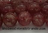 CBQ313 15.5 inches 10mm round natural strawberry quartz beads