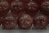 CBQ314 15.5 inches 12mm round natural strawberry quartz beads