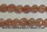 CBQ34 15.5 inches 10*10mm heart strawberry quartz beads wholesale