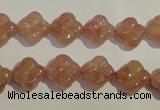 CBQ36 15.5 inches 11mm carved flower strawberry quartz beads