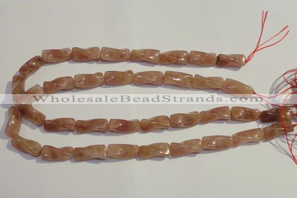 CBQ38 15.5 inches 10*22mm twisted strawberry quartz beads