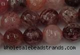 CBQ413 15.5 inches 10mm faceted round strawberry quartz beads