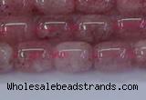 CBQ446 15.5 inches 10*12mm drum strawberry quartz beads