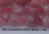 CBQ454 15.5 inches 12*16mm faceted teardrop strawberry quartz beads