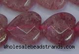 CBQ472 15.5 inches 18mm faceted heart strawberry quartz beads