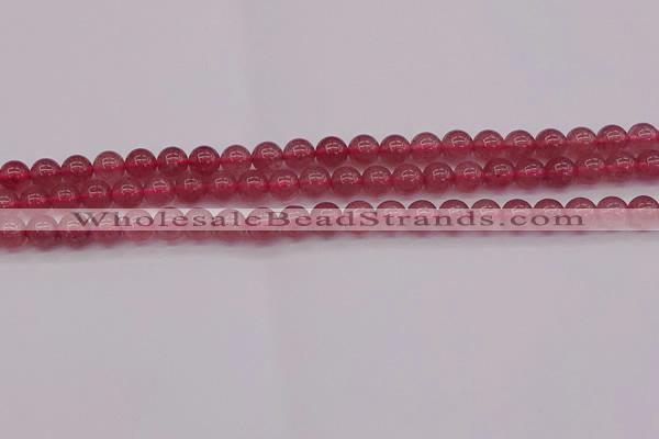 CBQ486 15.5 inches 6mm round strawberry quartz beads wholesale