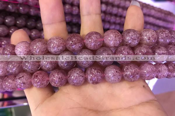 CBQ554 15.5 inches 12mm round strawberry quartz beads wholesale