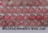 CBQ606 15.5 inches 6mm round natural strawberry quartz beads