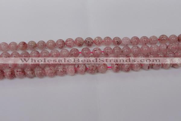 CBQ608 15.5 inches 10mm round natural strawberry quartz beads