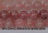 CBQ613 15.5 inches 10mm round natural strawberry quartz beads