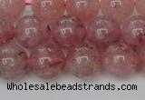 CBQ615 15.5 inches 14mm round natural strawberry quartz beads