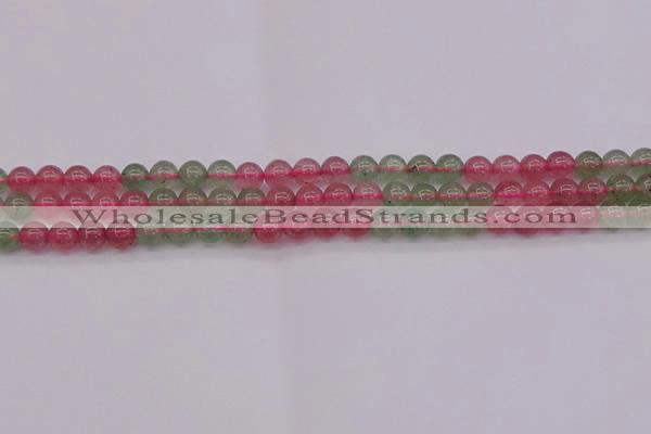 CBQ651 15.5 inches 6mm round mixed strawberry quartz beads