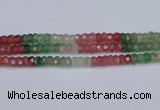 CBQ677 15.5 inches 6*11mm faceted rondelle mixed strawberry quartz beads