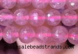 CBQ687 15.5 inches 6mm faceted round strawberry quartz gemstone beads