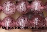 CBQ697 15.5 inches 8mm round strawberry quartz beads wholesale