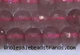 CBQ701 15.5 inches 6mmm faceted round strawberry quartz beads