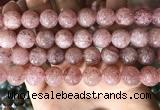 CBQ709 15.5 inches 12mm round strawberry quartz beads wholesale