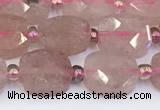 CBQ751 15.5 inches 8*10mm faceted oval strawberry quartz beads