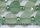 CBQ756 15.5 inches 6*8mm faceted oval green strawberry quartz beads