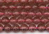 CBQ770 15 inches 4mm round strawberry quartz beads