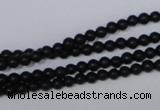 CBS01 15.5 inches 4mm round black stone beads wholesale