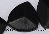 CBS19 15.5 inches 30*30mm triangle black stone beads wholesale