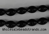 CBS201 15.5 inches 8*12mm rice blackstone beads wholesale