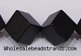 CBS25 15.5 inches 15*15mm cube black stone beads wholesale