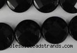 CBS297 15.5 inches 20mm faceted coin blackstone beads wholesale