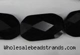 CBS320 15.5 inches 18*30mm faceted rectangle blackstone beads wholesale