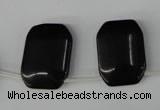 CBS345 Top-drilled 18*25mm rectangle blackstone beads wholesale