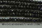 CBS531 15.5 inches 1.5*2.5mm faceted rondelle black spinel beads