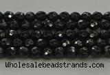 CBS534 15.5 inches 3mm faceted round black spinel beads