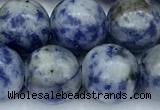 CBS615 15 inches 10mm round blue spot stone beads, 2mm hole