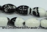 CBW120 15.5 inches 13*18mm rice black & white jasper beads