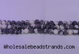 CBW155 15.5 inches 14mm round matte black & white jasper beads