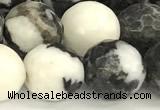 CBW182 15 inches 10mm faceted round black & white jasper beads