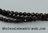 CBZ102 15.5 inches 4mm faceted round bronzite gemstone beads