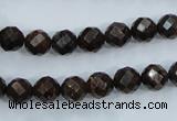 CBZ103 15.5 inches 6mm faceted round bronzite gemstone beads