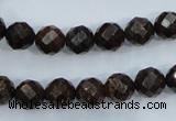 CBZ104 15.5 inches 8mm faceted round bronzite gemstone beads