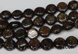 CBZ207 15.5 inches 8mm flat round bronzite gemstone beads